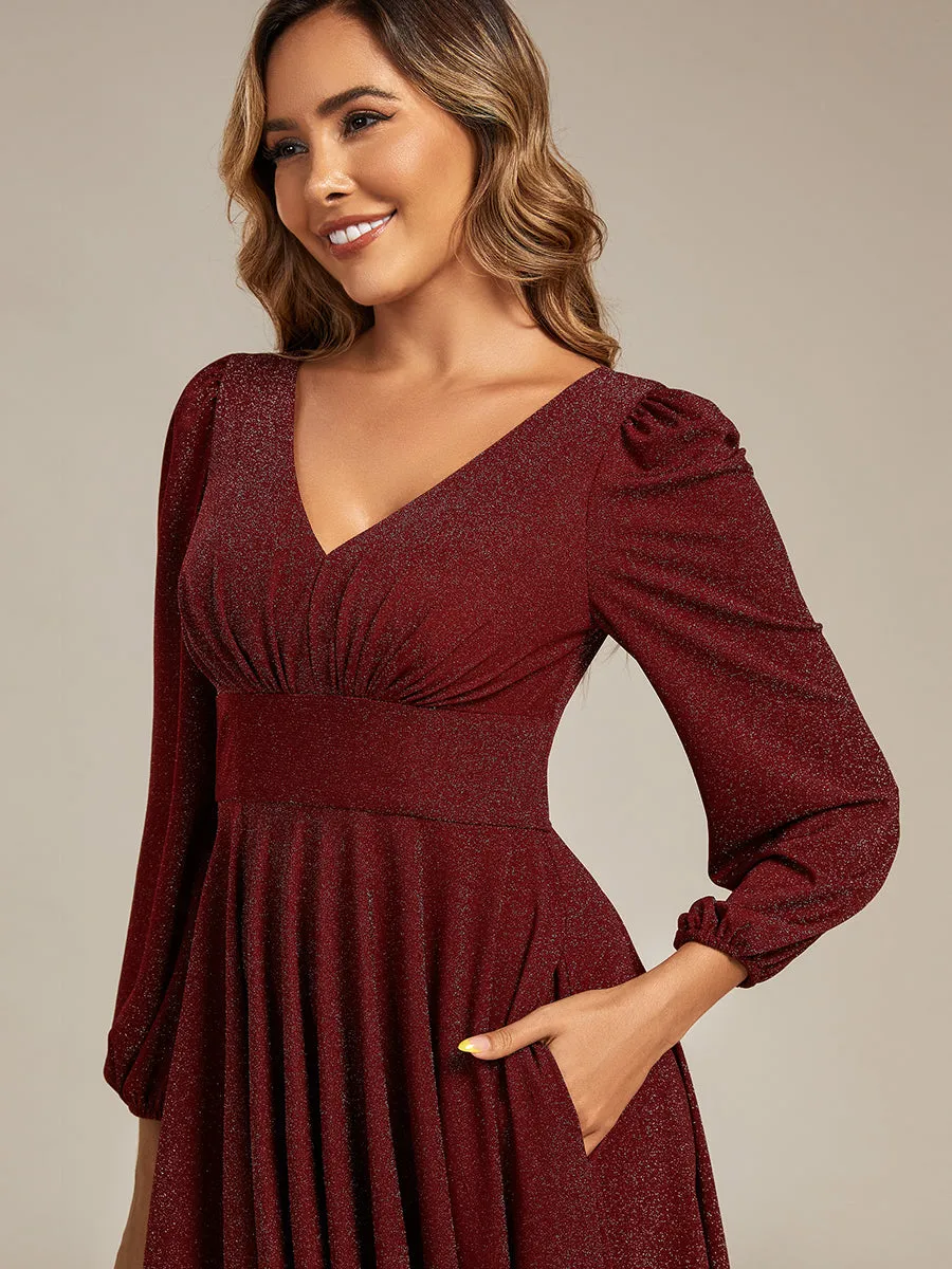 ever GREER| Glitter long Sleeve A-Line Midi Dress With Pocket sold by Ever Pretty product image thumbnail 3