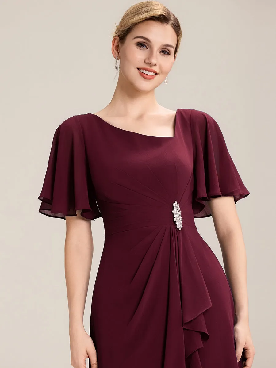 ever LILOU| Pleated Chiffon Ruffle Sleeve Midi Dress sold by Ever Pretty product image thumbnail 3