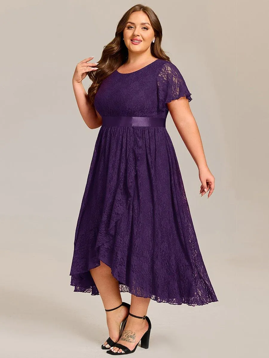 pretty SEVYN|Plus Size Ruffled Sleeve Empire Waist Lace Wedding Guest Dress sold by Ever Pretty product image thumbnail 2