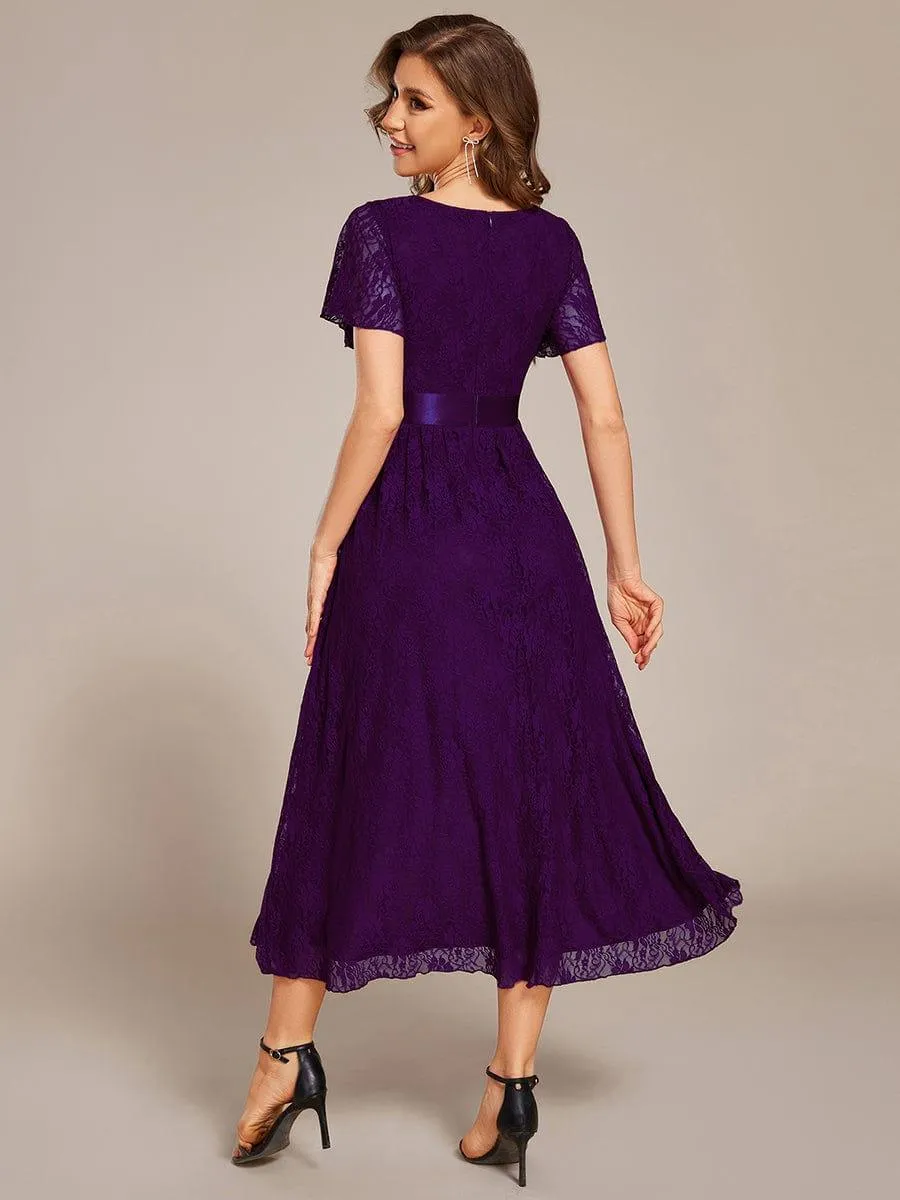 ever SEVYN|Ruffled Sleeve Empire Waist Lace Wedding Guest Dress sold by Ever Pretty product image thumbnail 5