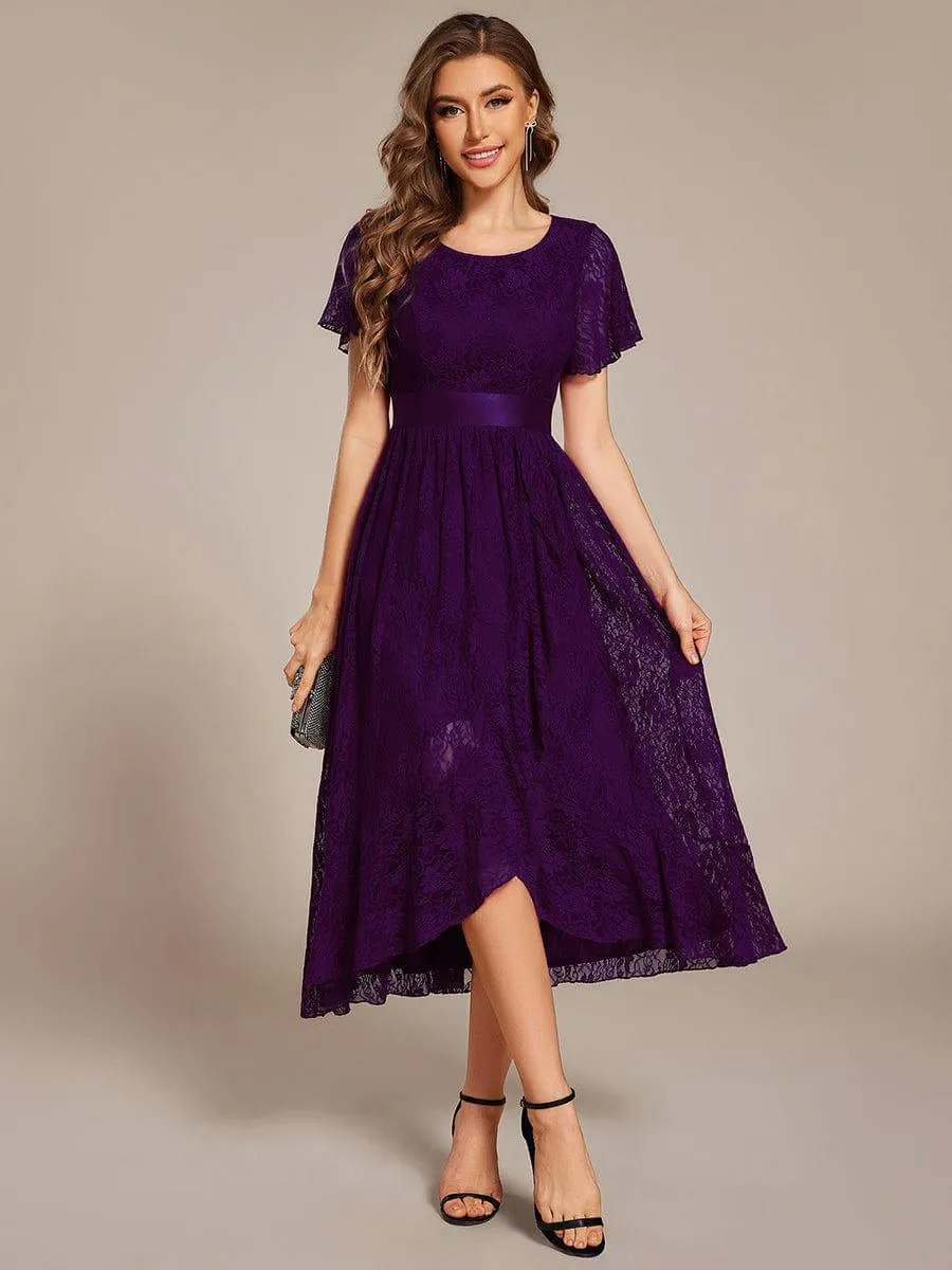 ever SEVYN|Ruffled Sleeve Empire Waist Lace Wedding Guest Dress sold by Ever Pretty product image thumbnail 4