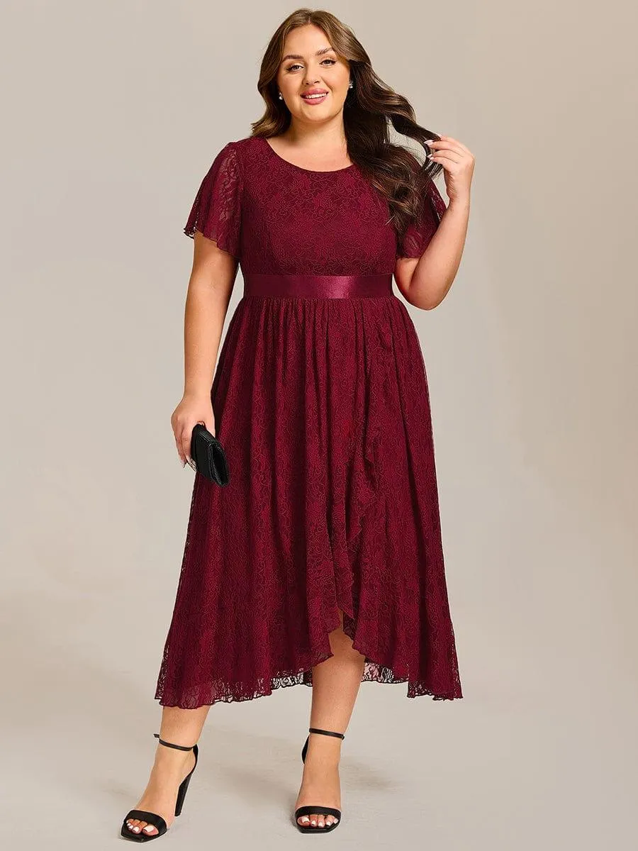 ever SEVYN|Ruffled Sleeve Empire Waist Lace Wedding Guest Dress sold by Ever Pretty product image thumbnail 3