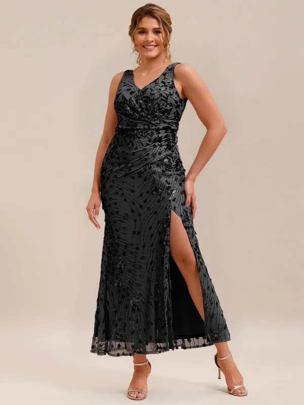 pretty JUNIPER| Plus Size Knotted Sequin Formal Evening Dress sold by Ever Pretty