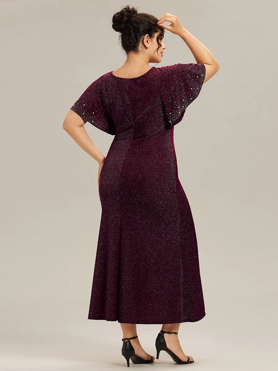 ever FATE| Plus Size Sequin Flutter Sleeve Formal Dress sold by Ever Pretty product image thumbnail 4