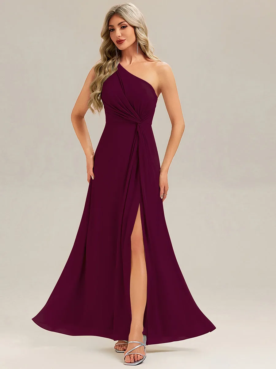 ever ANIKA|Gathered Chiffon Sleeveless Bridesmaid Dress sold by Ever Pretty