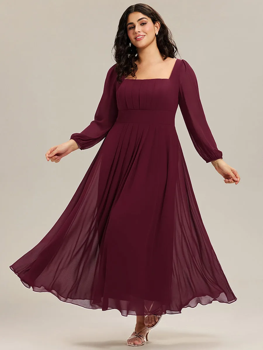 pretty LYDIA|Plus Size See-through Chiffon Lantern Sleeve Bridesmaid Dress sold by Ever Pretty product image thumbnail 3