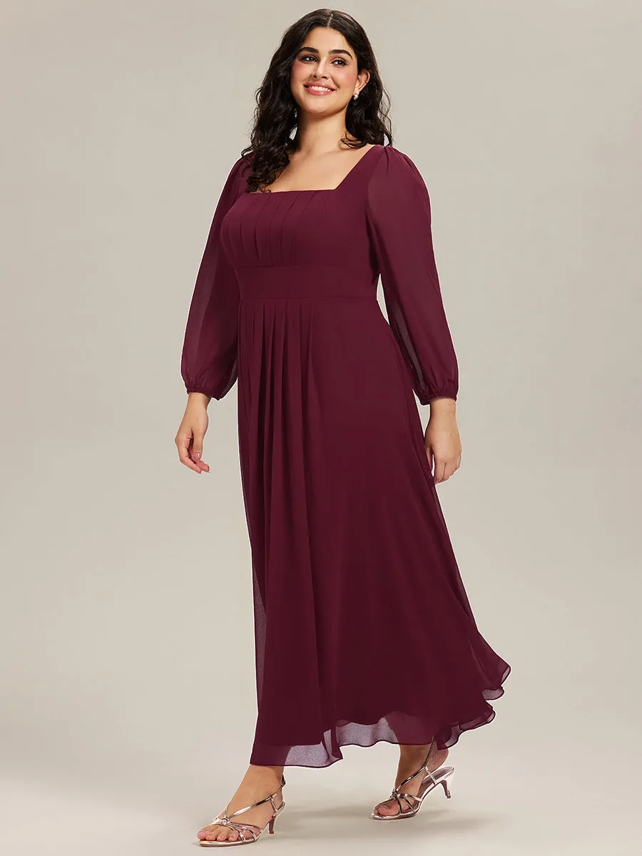 pretty LYDIA|Plus Size See-through Chiffon Lantern Sleeve Bridesmaid Dress sold by Ever Pretty product image thumbnail 4