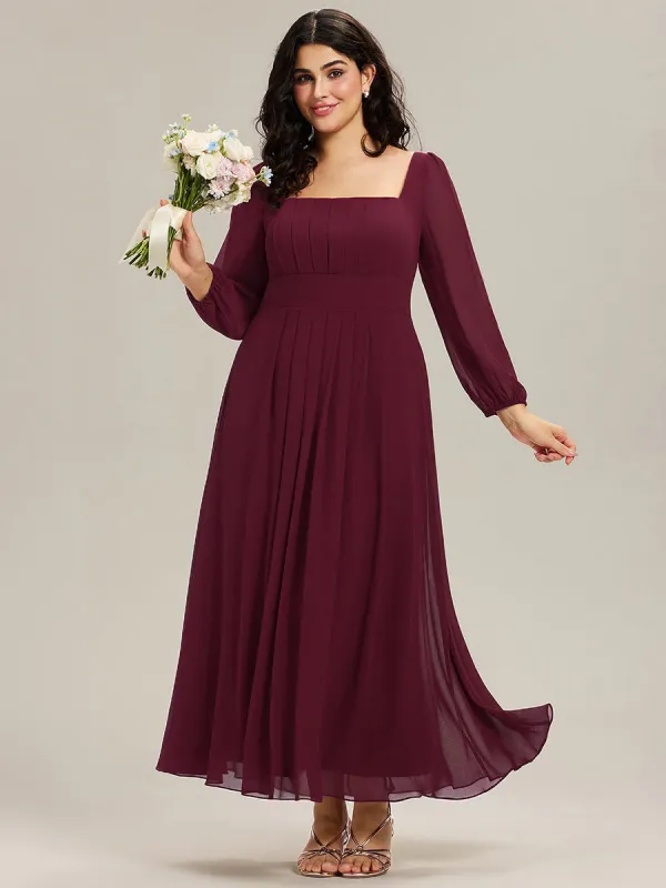 pretty LYDIA|Plus Size See-through Chiffon Lantern Sleeve Bridesmaid Dress sold by Ever Pretty