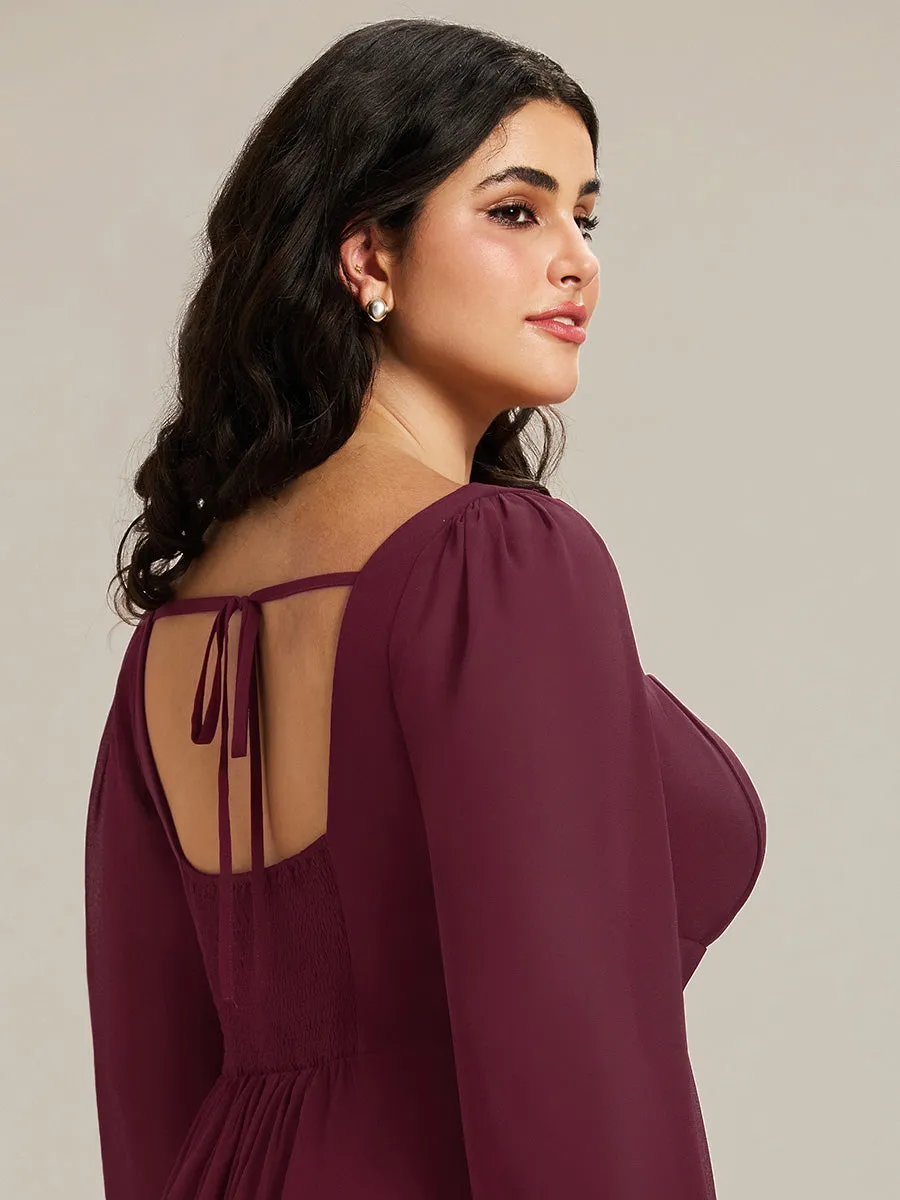 pretty LYDIA|Plus Size See-through Chiffon Lantern Sleeve Bridesmaid Dress sold by Ever Pretty product image thumbnail 5