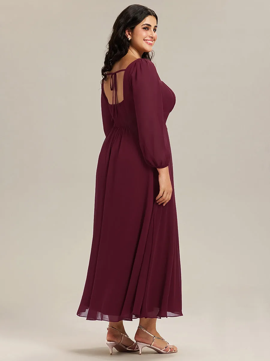 pretty LYDIA|Plus Size See-through Chiffon Lantern Sleeve Bridesmaid Dress sold by Ever Pretty product image thumbnail 2