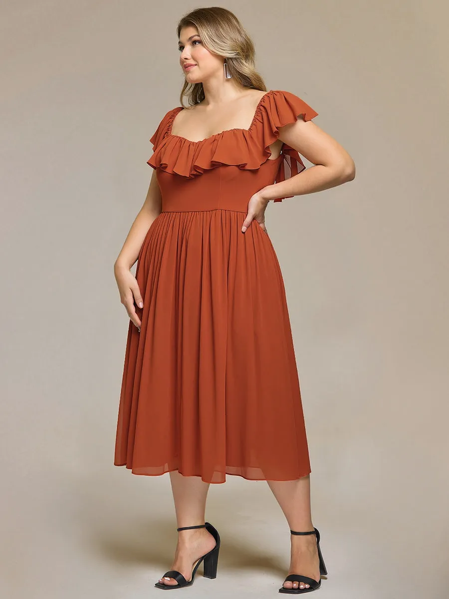 ever ARLEN |Tie-Front Chiffon Ruffle Sleeve Evening Dress sold by Ever Pretty product image thumbnail 3