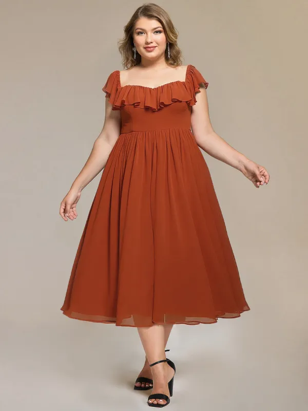 Tie-Front Chiffon Ruffle Sleeve Evening Dress sold by Ever Pretty
