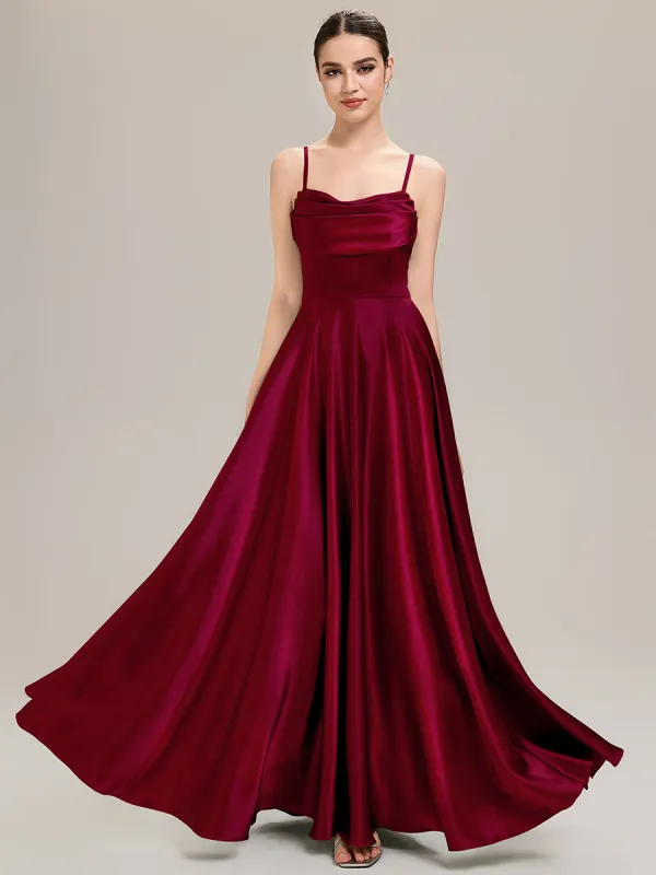 ever ALESSA|Elegant Satin Cowl Neck A-Line Bridesmaid Dress sold by Ever Pretty