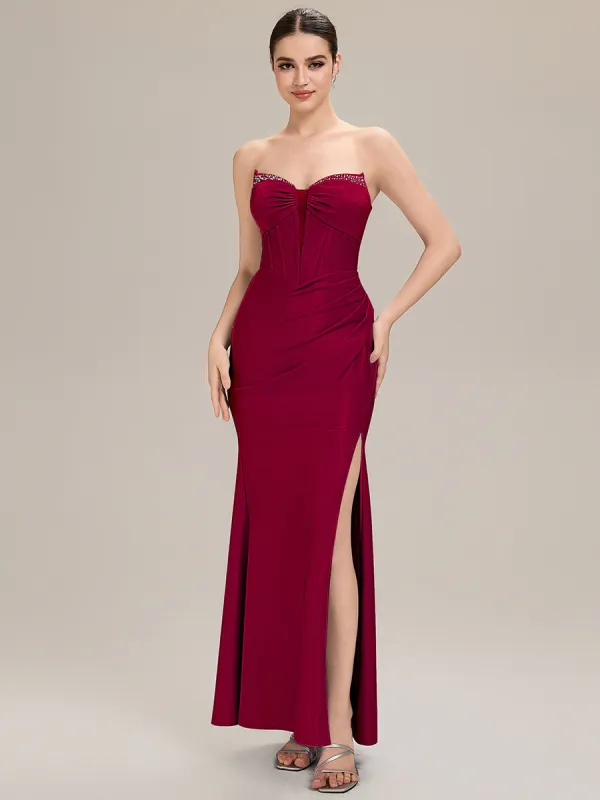 ever ELORIA|Tie-Front Knit Sleeveless Evening Dress sold by Ever Pretty