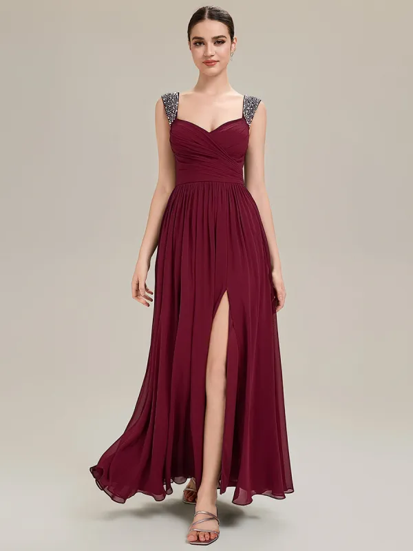 Gathered Chiffon Sleeveless Evening Dress sold by Ever Pretty