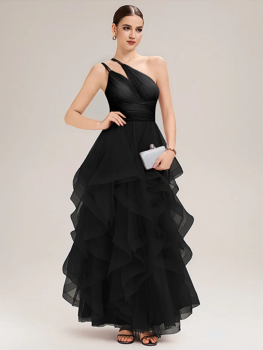 ever ROSINE|Pleated Mesh Sleeveless Evening Dress sold by Ever Pretty