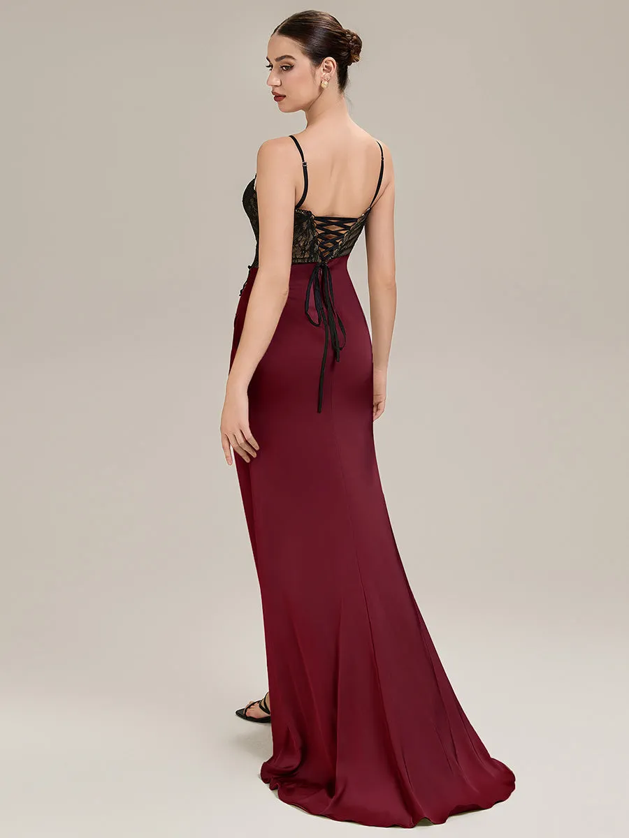 ever CORINNE|Applique Satin Sleeveless Dress with Lace Corset sold by Ever Pretty product image thumbnail 2