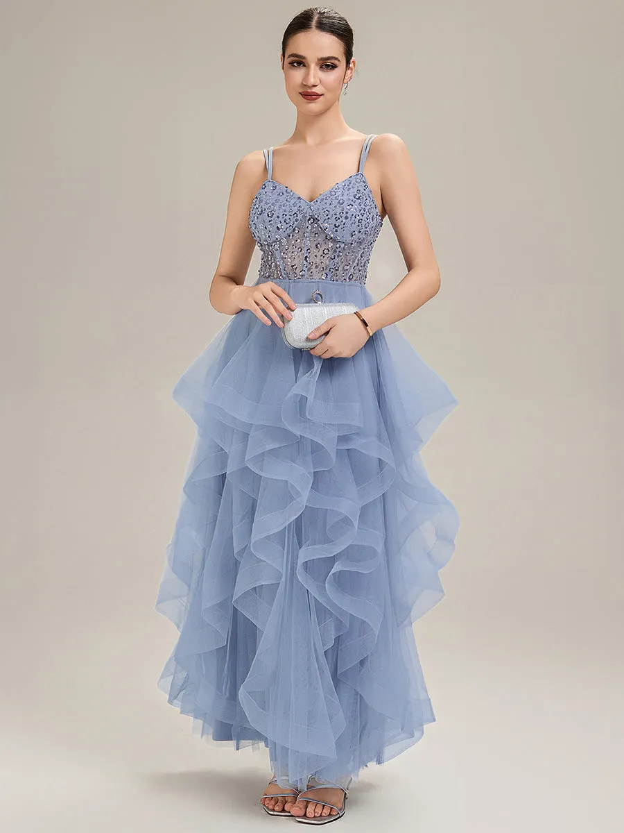 ever LINA|Tie-Front Mesh Sleeveless Evening Dress sold by Ever Pretty product image thumbnail 4