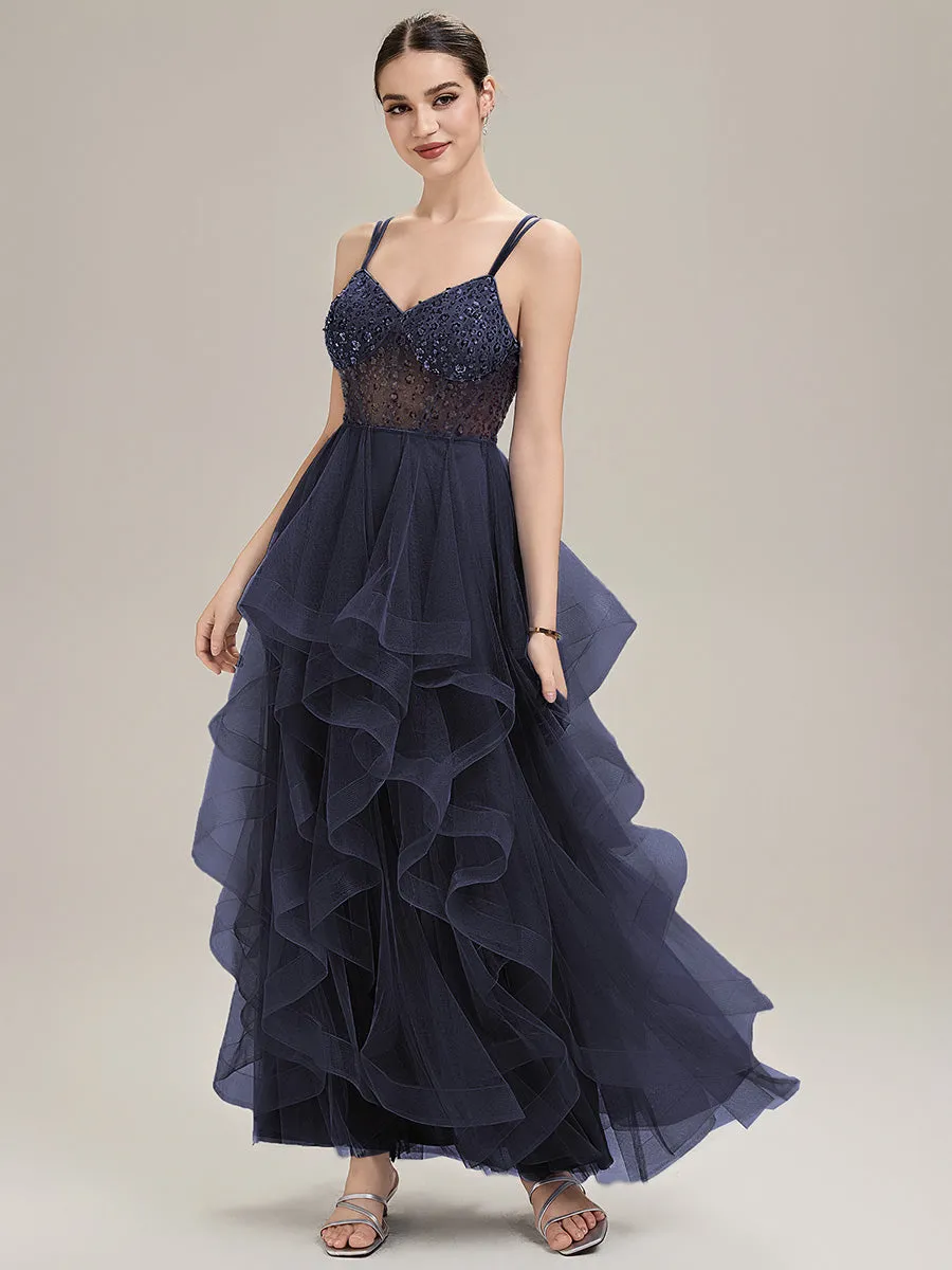 ever LINA|Tie-Front Mesh Sleeveless Evening Dress sold by Ever Pretty product image thumbnail 5