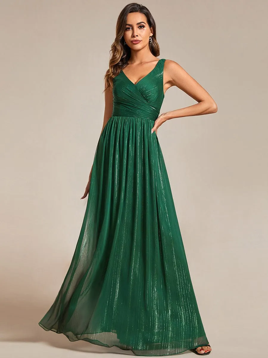 ever ALAIYA|Floor Length V-Neck Sleeveless Glitter A-Line Evening Formal Dress sold by Ever Pretty