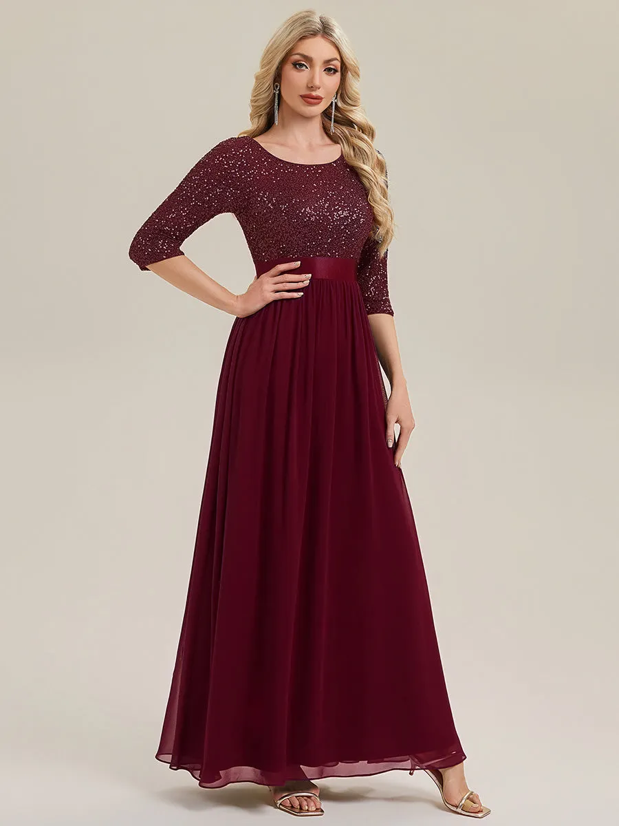 ever EMILIA|Glitter A-Line Maxi Evening Dress with Chiffon sold by Ever Pretty product image thumbnail 4