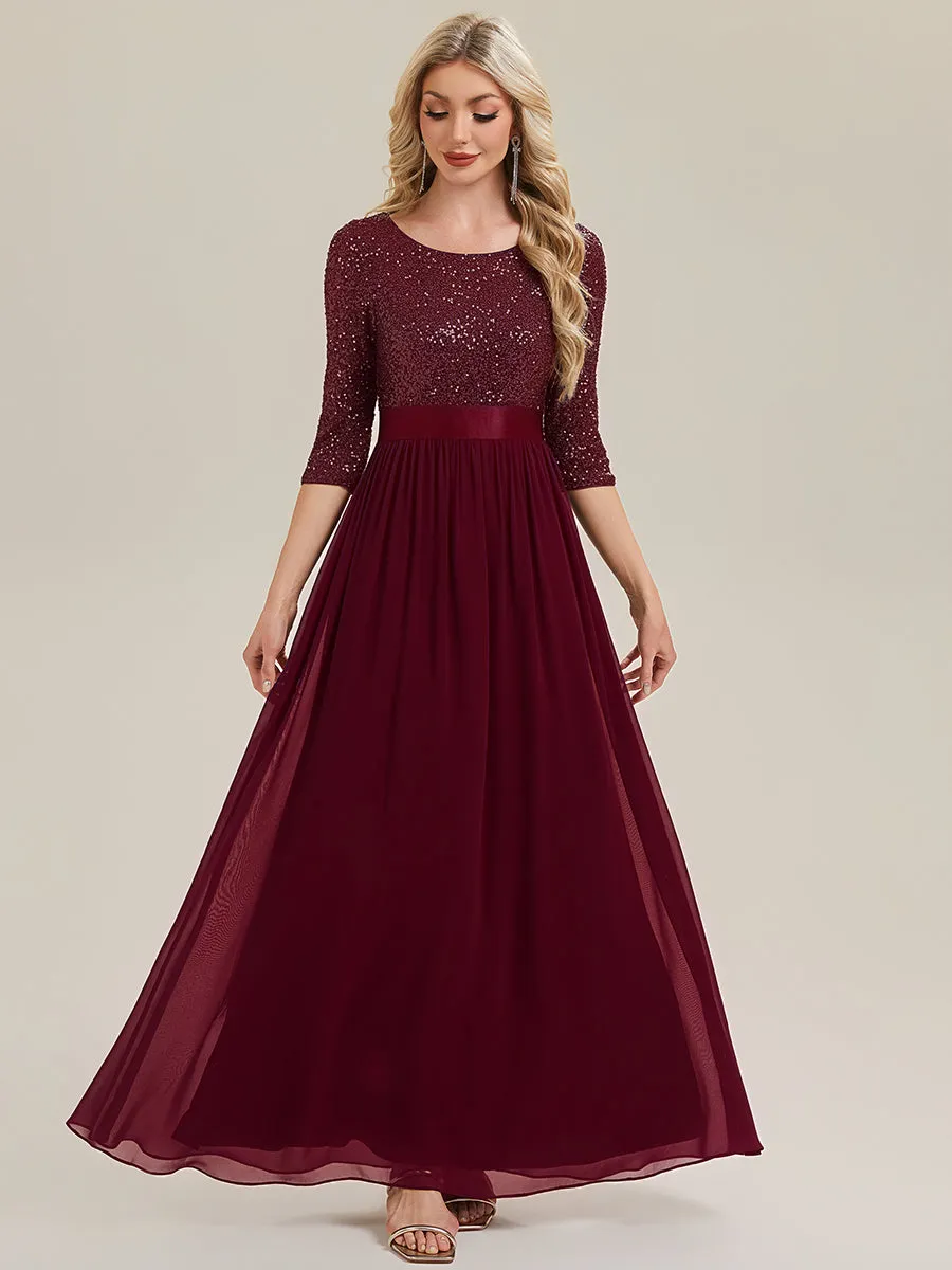 ever EMILIA|Glitter A-Line Maxi Evening Dress with Chiffon sold by Ever Pretty product image thumbnail 5