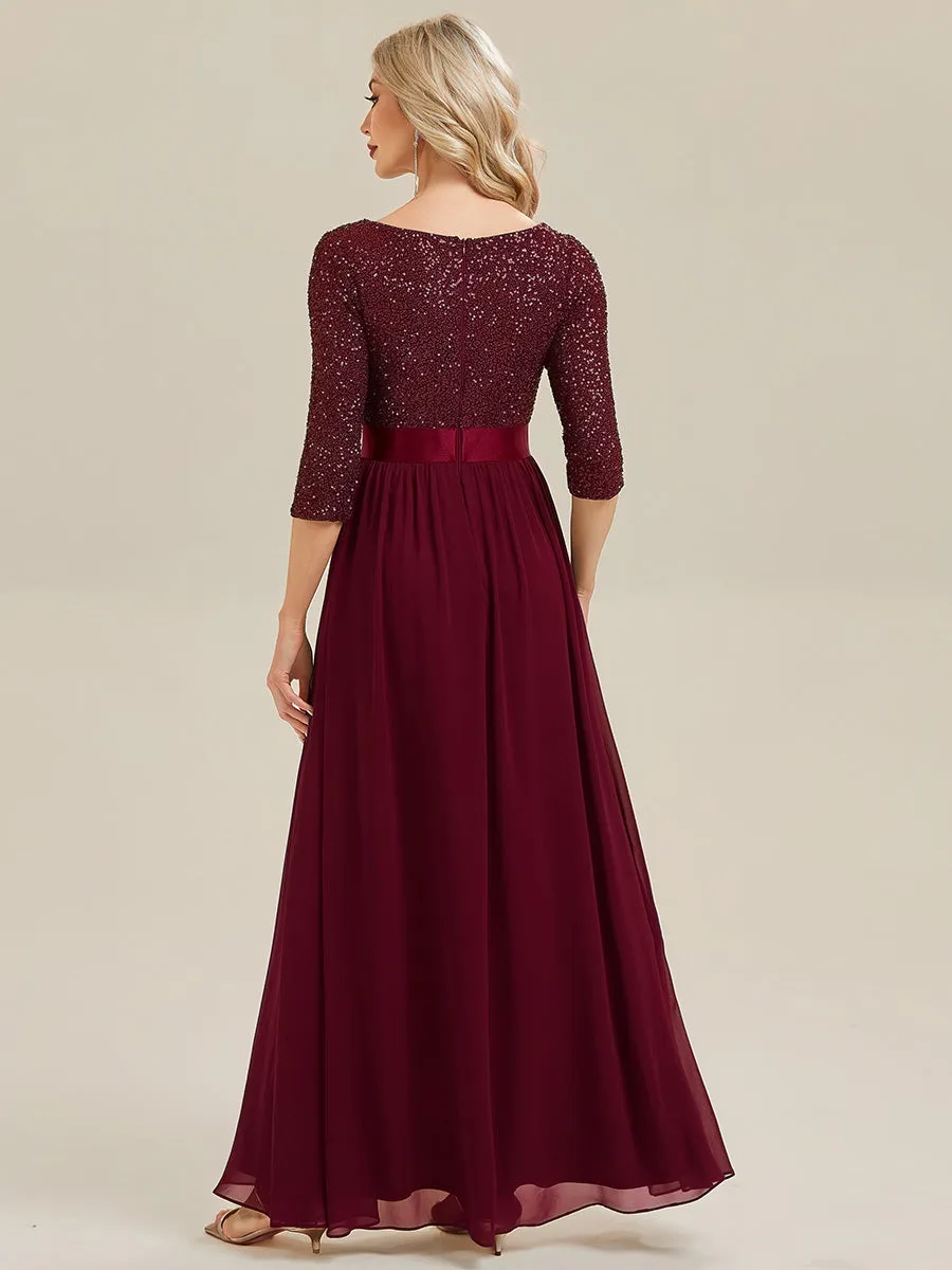 ever EMILIA|Glitter A-Line Maxi Evening Dress with Chiffon sold by Ever Pretty product image thumbnail 2