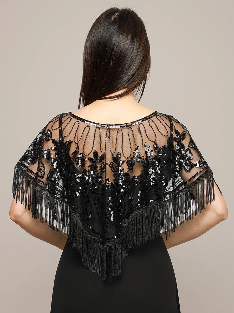Fringed Tulle Shawl For Special Occasions sold by Ever Pretty product image thumbnail 3