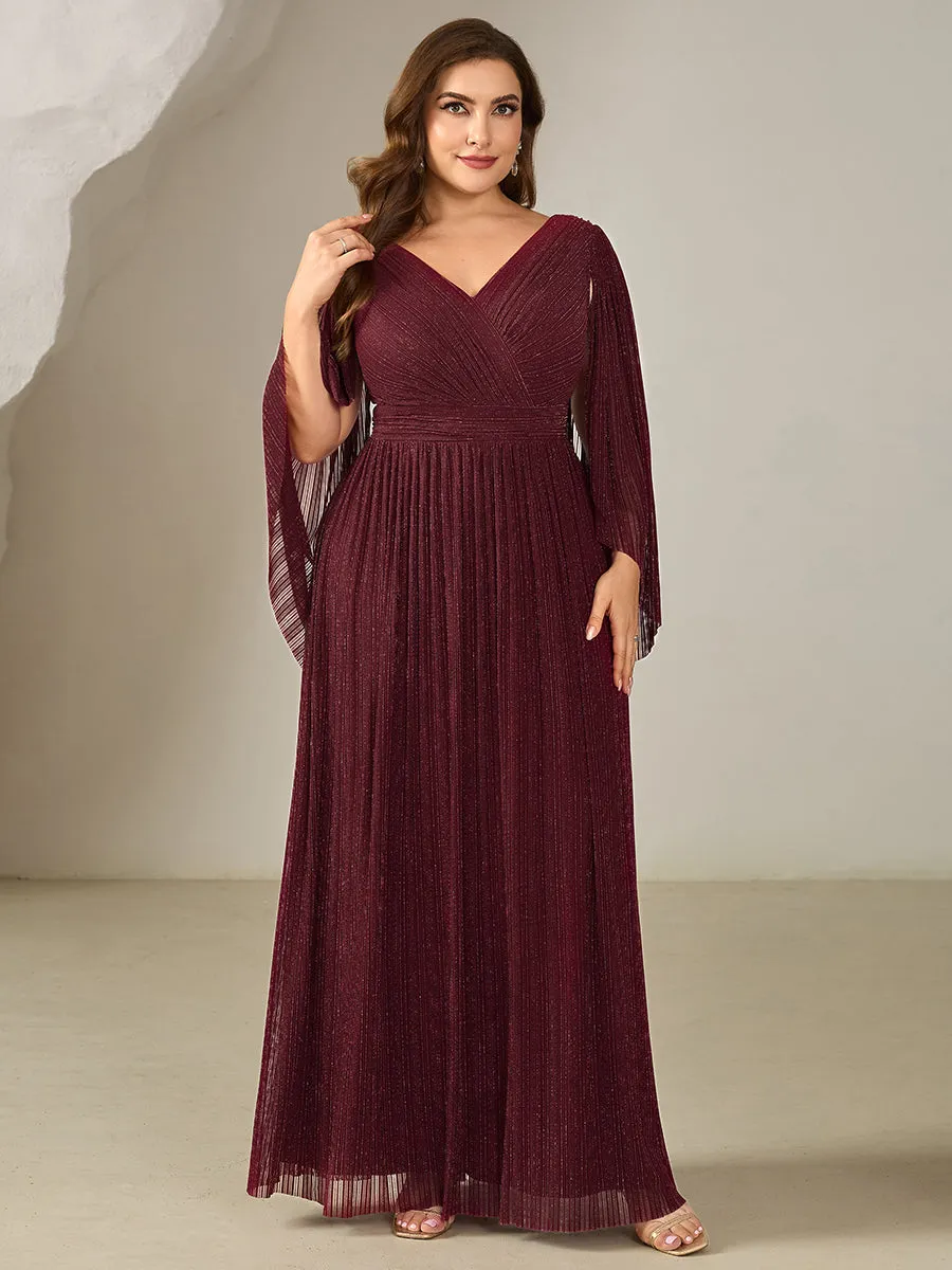 pretty ISLA | Plus Size Glittery Empire Waist Batwing Sleeve Evening Dress sold by Ever Pretty product image thumbnail 4