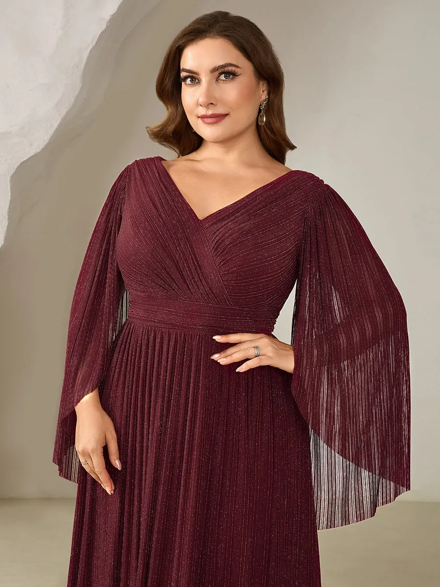 pretty ISLA | Plus Size Glittery Empire Waist Batwing Sleeve Evening Dress sold by Ever Pretty product image thumbnail 5