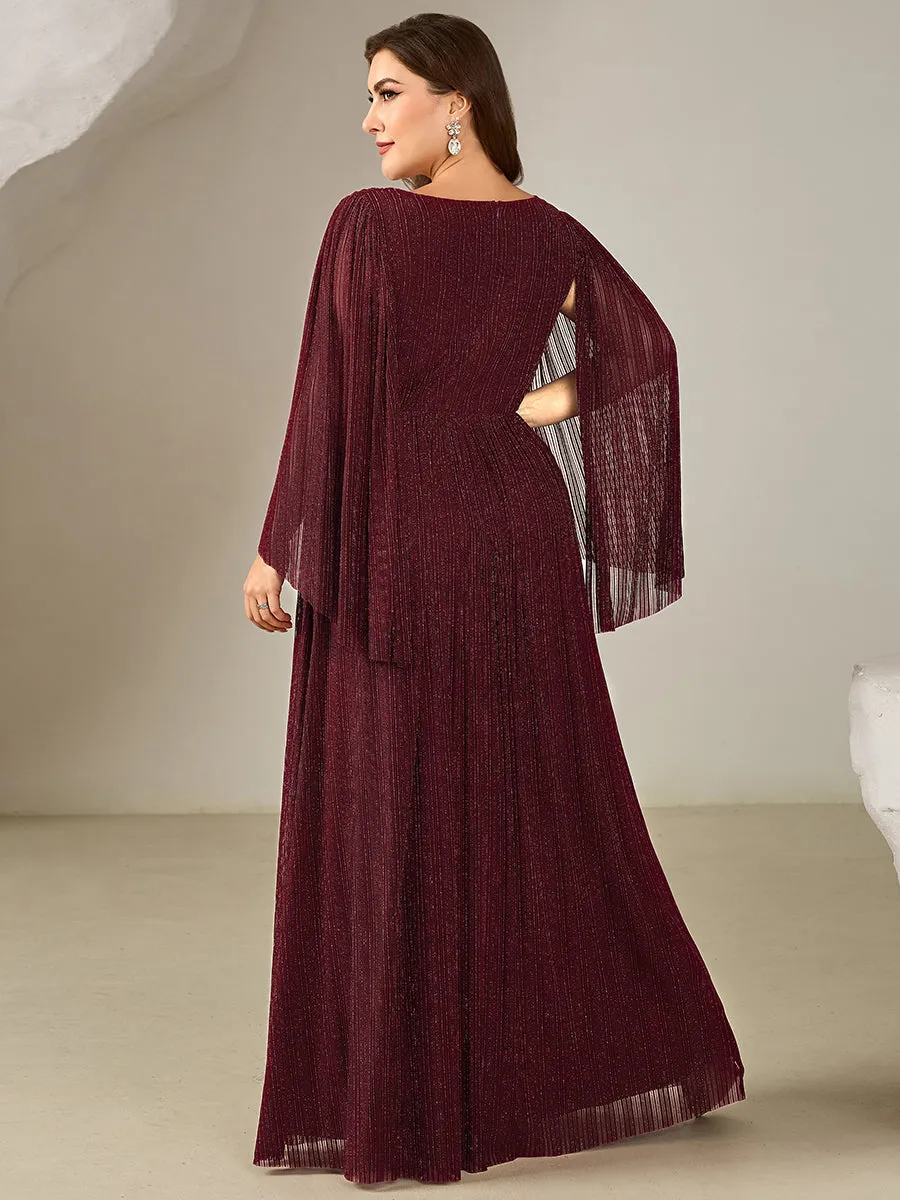 pretty ISLA | Plus Size Glittery Empire Waist Batwing Sleeve Evening Dress sold by Ever Pretty product image thumbnail 2