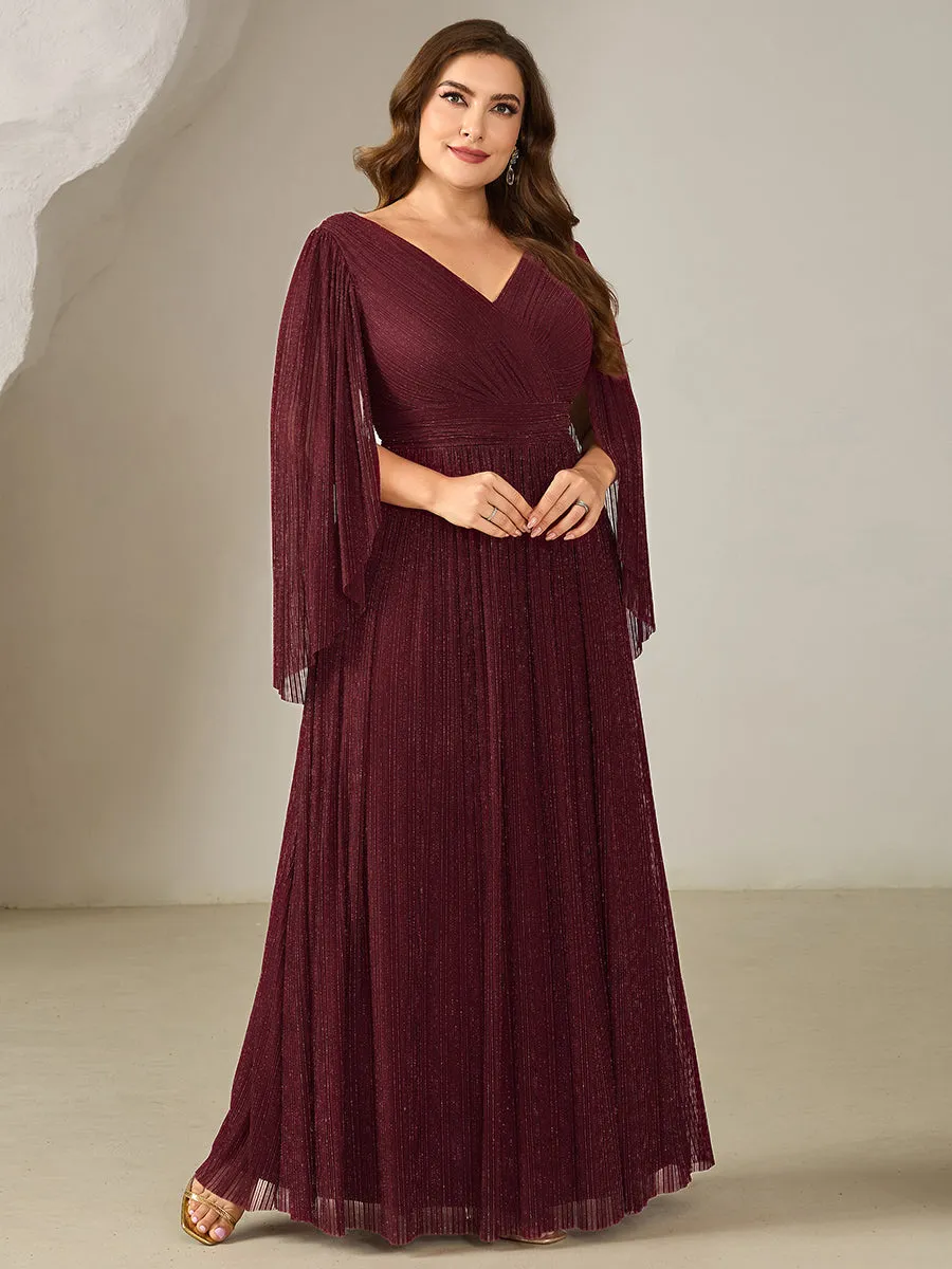 pretty ISLA | Plus Size Glittery Empire Waist Batwing Sleeve Evening Dress sold by Ever Pretty product image thumbnail 3
