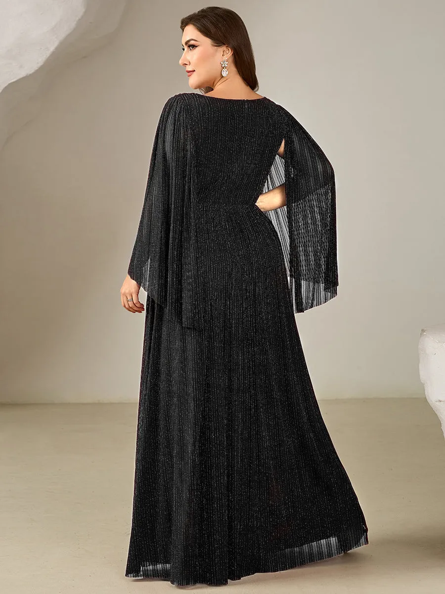 pretty ISLA | Plus Size Glittery Empire Waist Batwing Sleeve Mother of the Bride Dress sold by Ever Pretty product image thumbnail 2