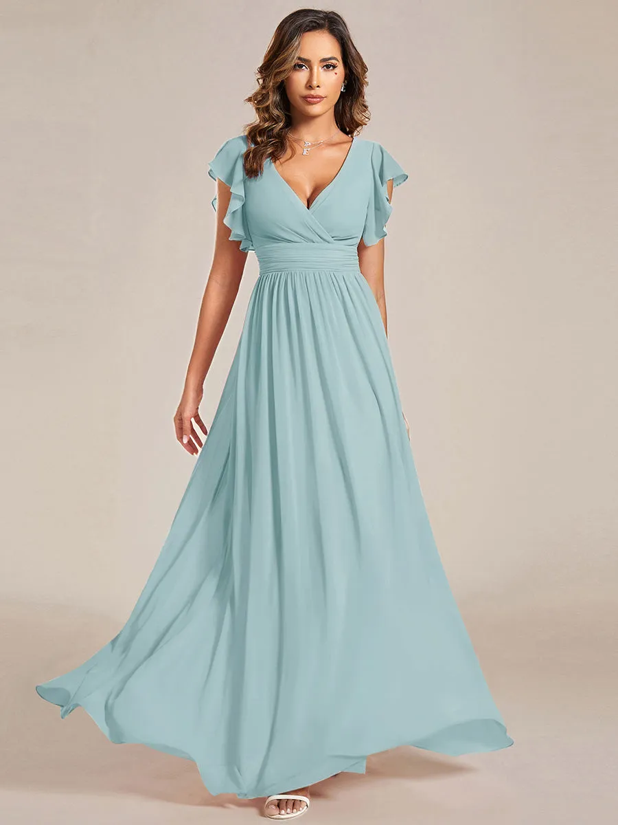 ever LILYANA|Ruffles Sleeve Back Cutout A-Line Maxi Chiffon Bridesmaid Dress sold by Ever Pretty product image thumbnail 5