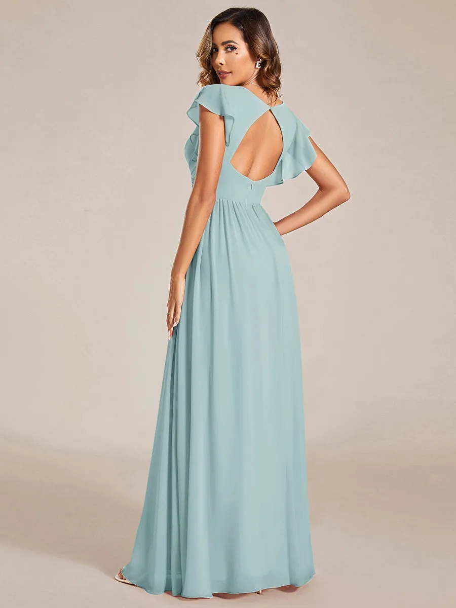 ever LILYANA|Ruffles Sleeve Back Cutout A-Line Maxi Chiffon Bridesmaid Dress sold by Ever Pretty product image thumbnail 2