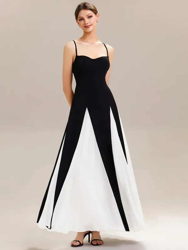 ever IVOIRE|Stretch Bodice Spaghetti Strap Maxi Dress for Black Tie Formal Dress made by Ever Pretty