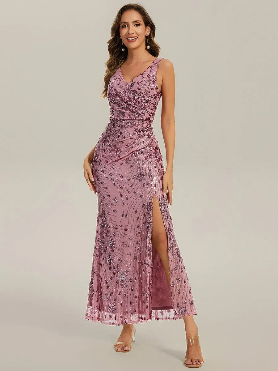 ever JUNIPER|Bodycon Sequin Slit Wedding Guest Dress sold by Ever Pretty product image thumbnail 5