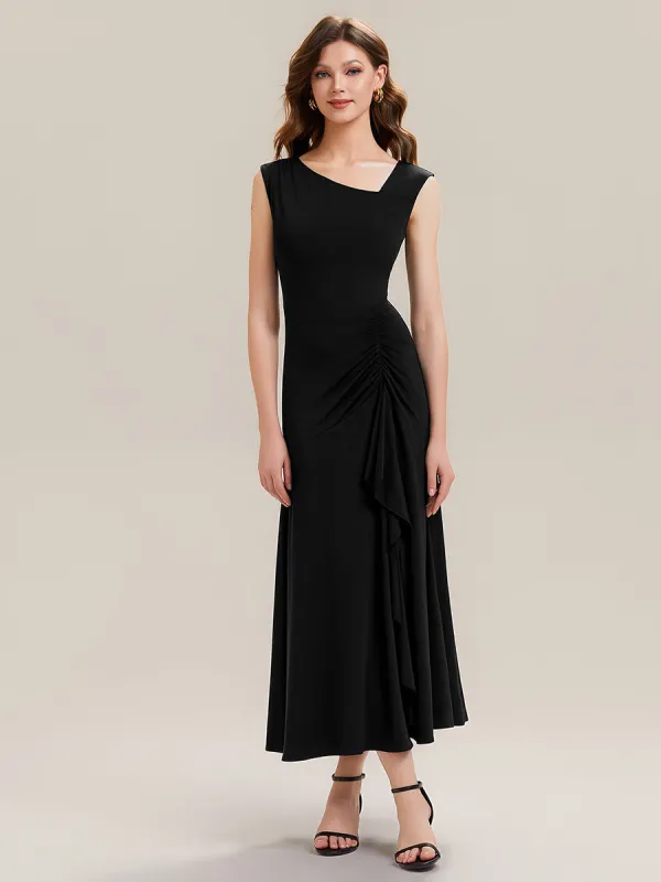 ever NORA|Ruffled Knit Cap Sleeve High Stretch Evening Dress made by Ever Pretty
