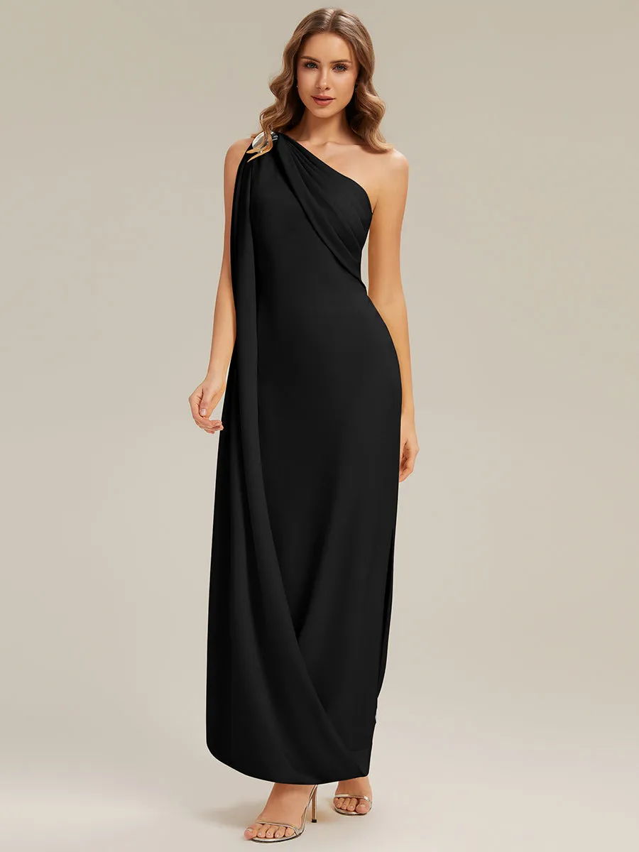ever KIELO|One-Shoulder Ruched Floor Length Formal Dress With Side Slit sold by Ever Pretty product image thumbnail 4
