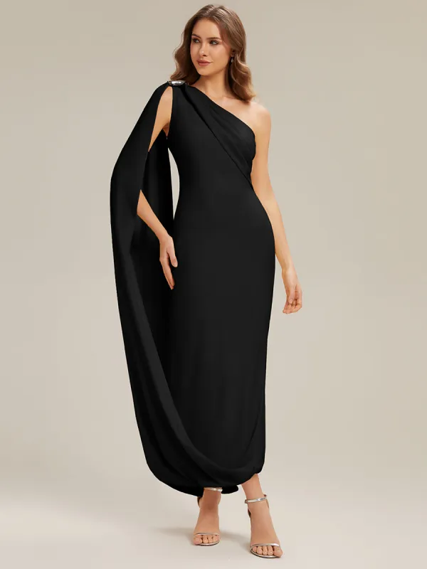 ever KIELO|One-Shoulder Ruched Floor Length Formal Dress With Side Slit made by Ever Pretty