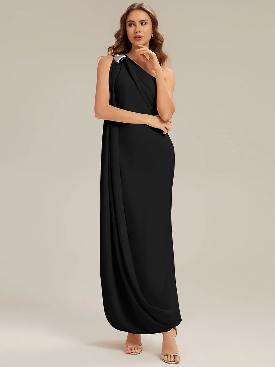 ever KIELO|One-Shoulder Ruched Floor Length Formal Dress With Side Slit sold by Ever Pretty product image thumbnail 5