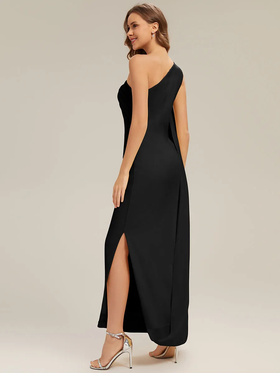 ever KIELO|One-Shoulder Ruched Floor Length Formal Dress With Side Slit sold by Ever Pretty product image thumbnail 2