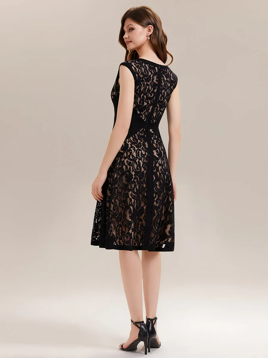 ever TOVE|See-through Lace Sleeveless High Stretch Wedding Guest Dress sold by Ever Pretty product image thumbnail 2