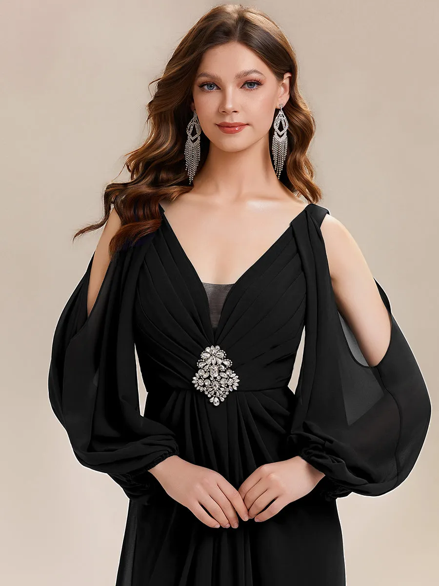 ever MARINA|Rhinestone Embellished Chiffon Lantern Sleeve Wedding Guest Dress sold by Ever Pretty product image thumbnail 5