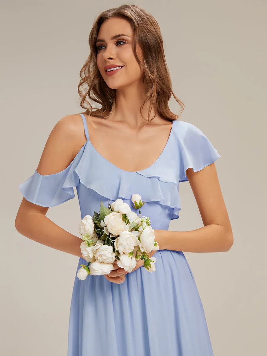 ever AIDA|Cold Shoulder Chiffon Ruffle Sleeve Bridesmaid Dress sold by Ever Pretty product image thumbnail 3