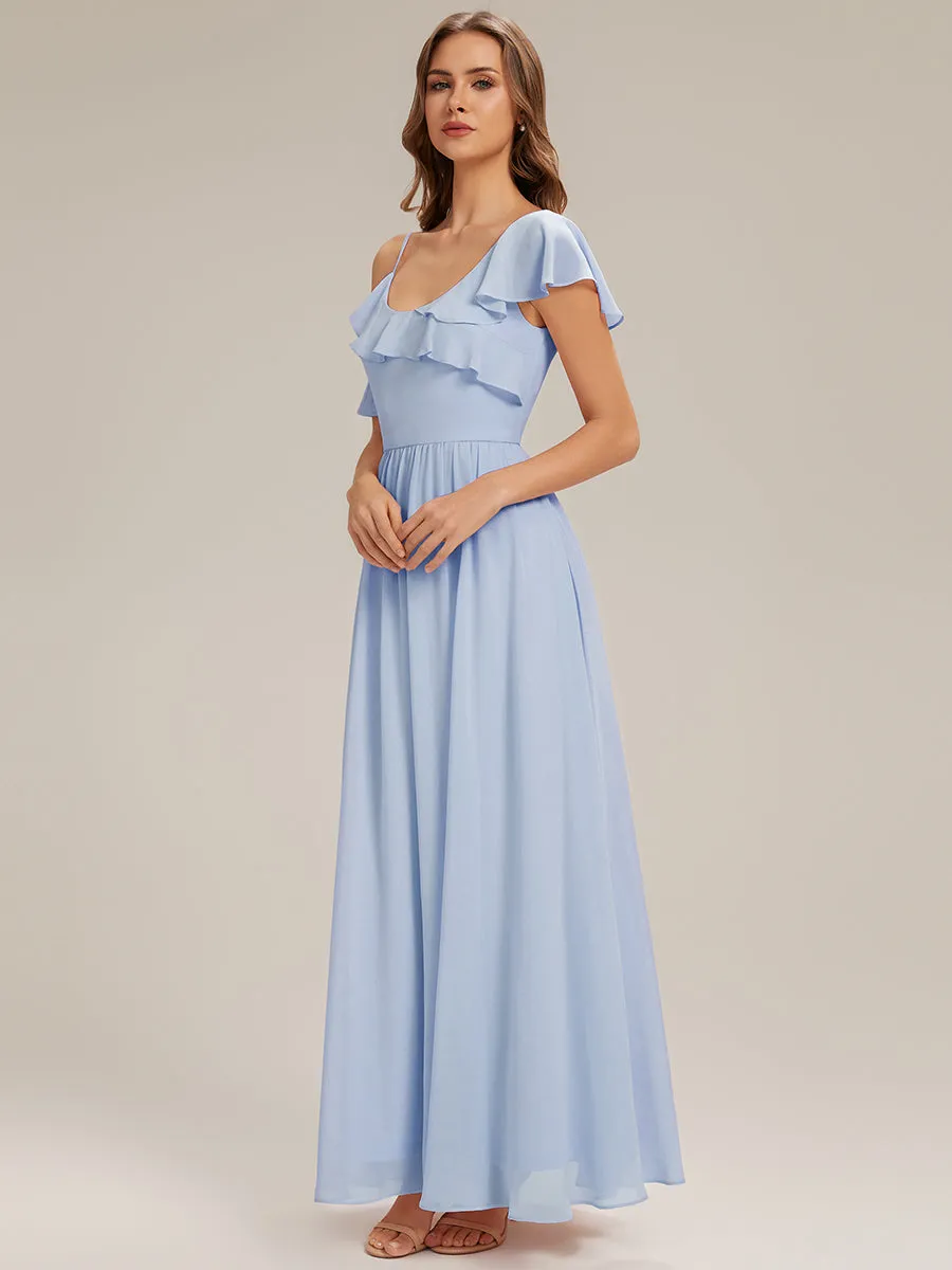ever AIDA|Cold Shoulder Chiffon Ruffle Sleeve Bridesmaid Dress sold by Ever Pretty product image thumbnail 4
