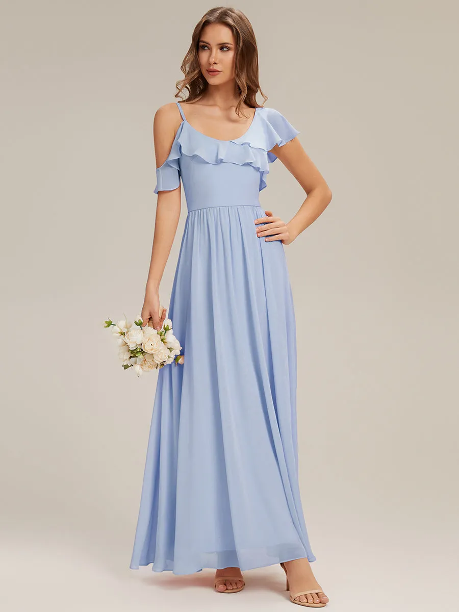 ever AIDA|Cold Shoulder Chiffon Ruffle Sleeve Bridesmaid Dress sold by Ever Pretty product image thumbnail 5