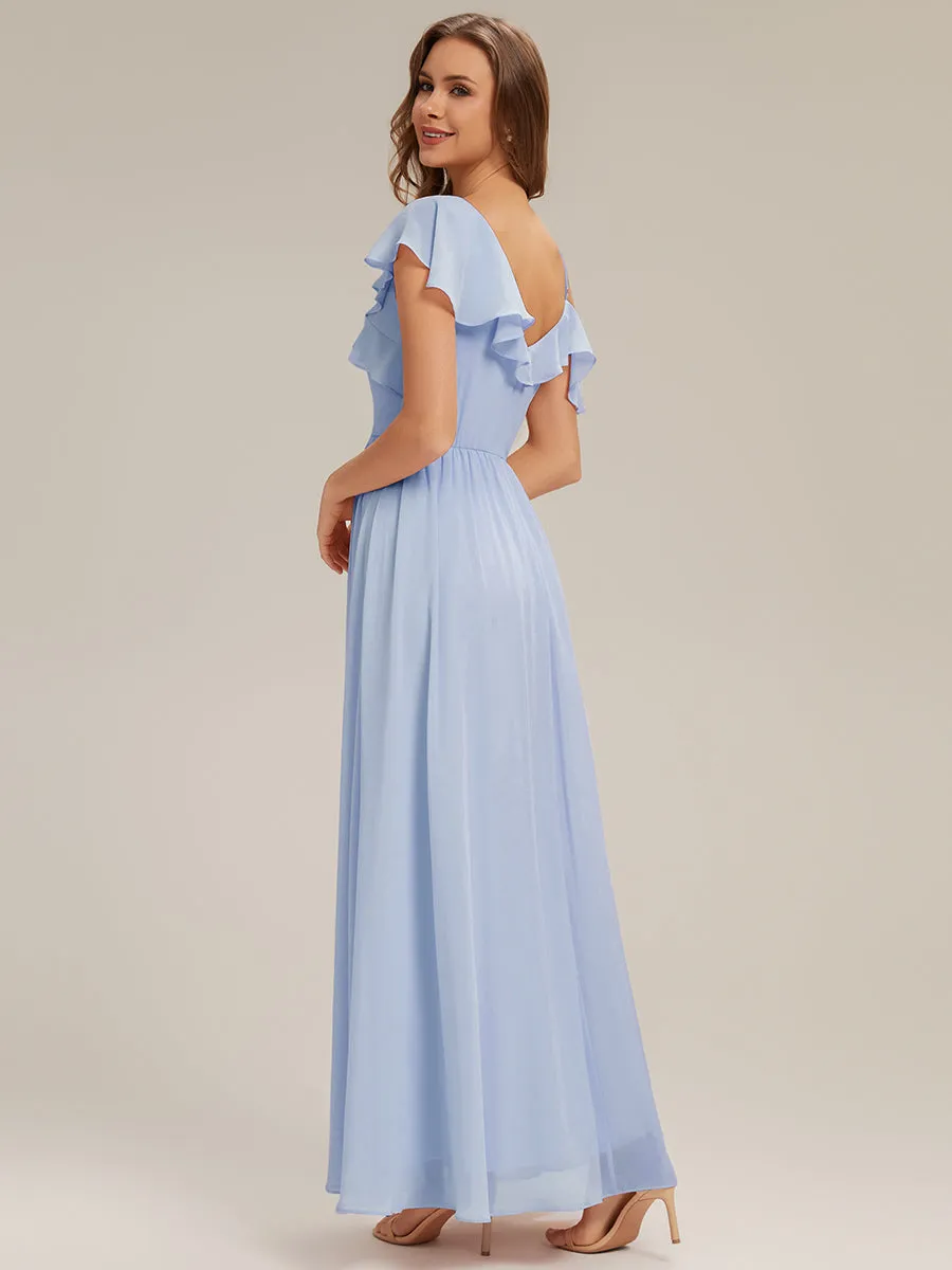 ever AIDA|Cold Shoulder Chiffon Ruffle Sleeve Bridesmaid Dress sold by Ever Pretty product image thumbnail 2