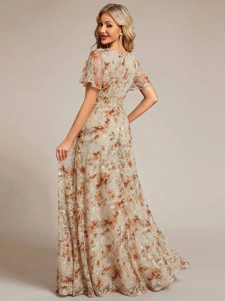 Ruched Chiffon Ruffle Sleeve Bridesmaid Dress sold by Ever Pretty product image thumbnail 2