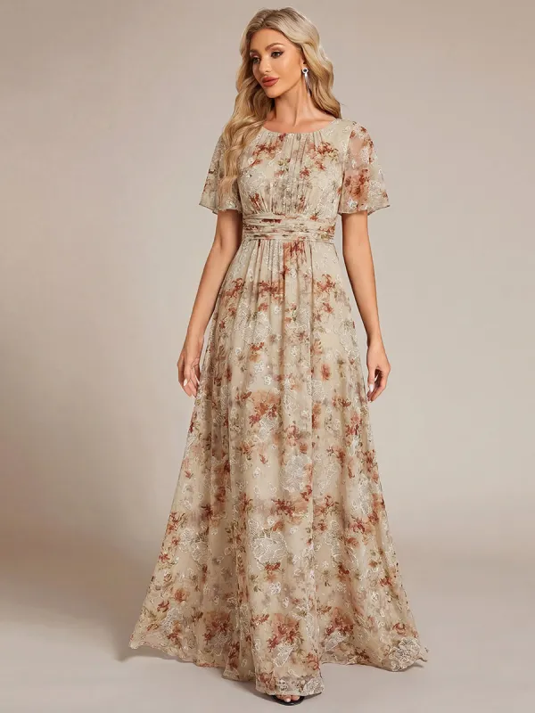 Ruched Chiffon Ruffle Sleeve Bridesmaid Dress sold by Ever Pretty